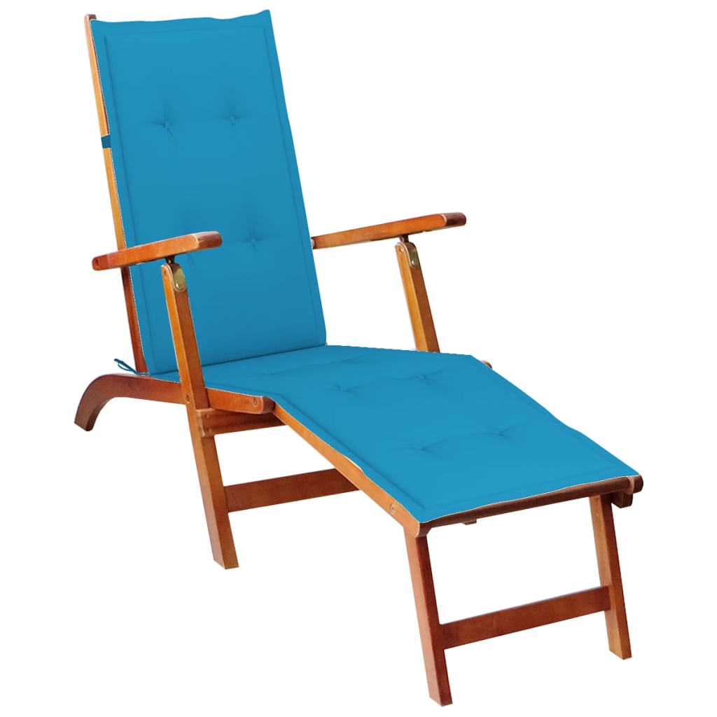 vidaXL Terasos kėdės pagalvėlė, mėlynos spalvos, (75+105)x50x4cm
