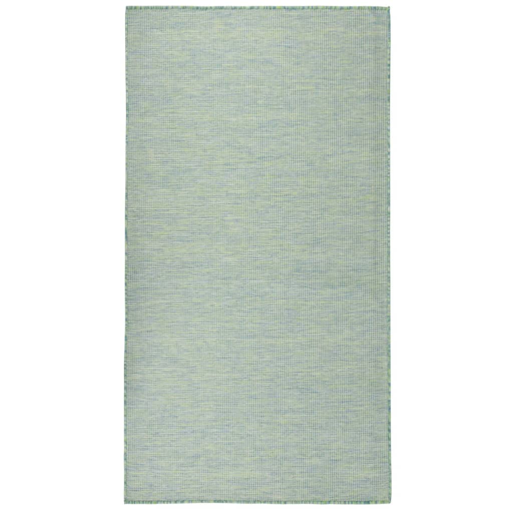 vidaXL Lauko kilimėlis, turkio spalvos, 140x200cm, plokščio pynimo