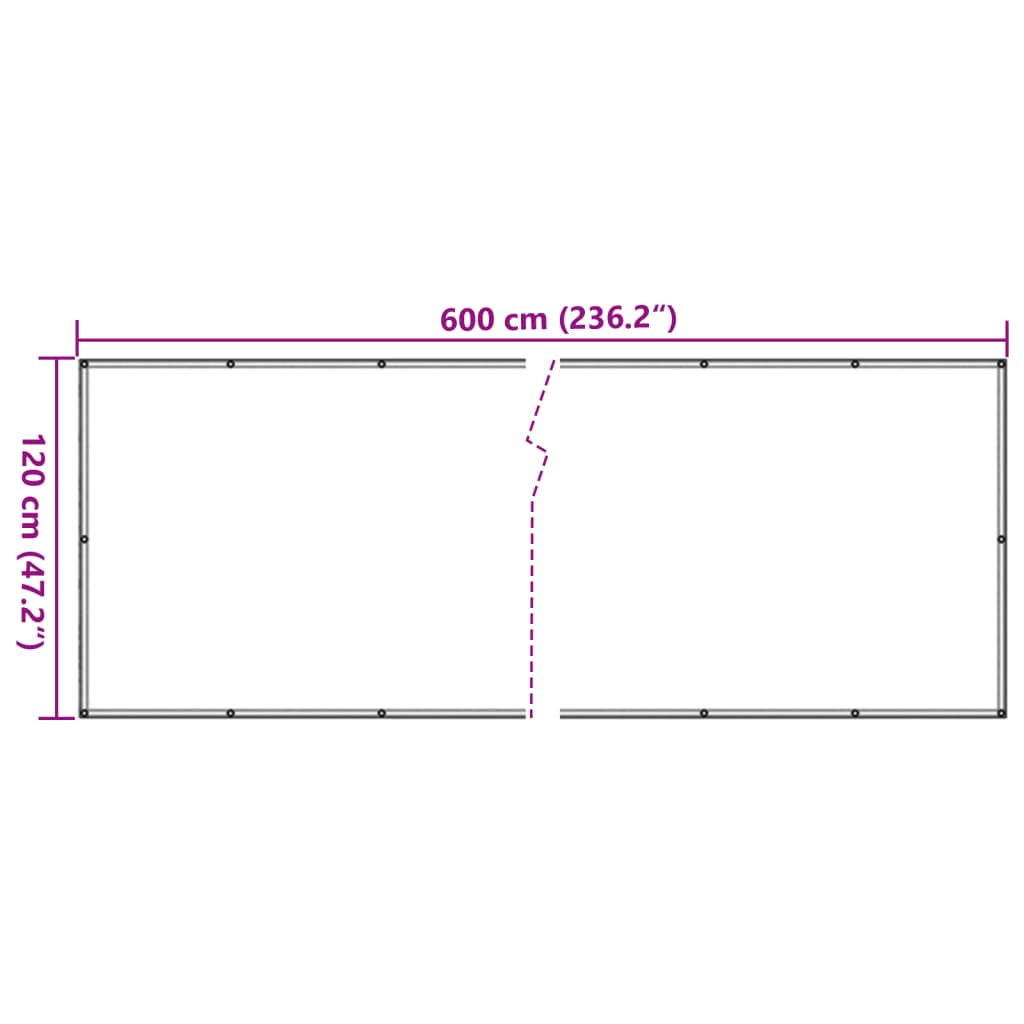 vidaXL Privatumo suteikianti pertvara, antracito, 600x120cm, PVC