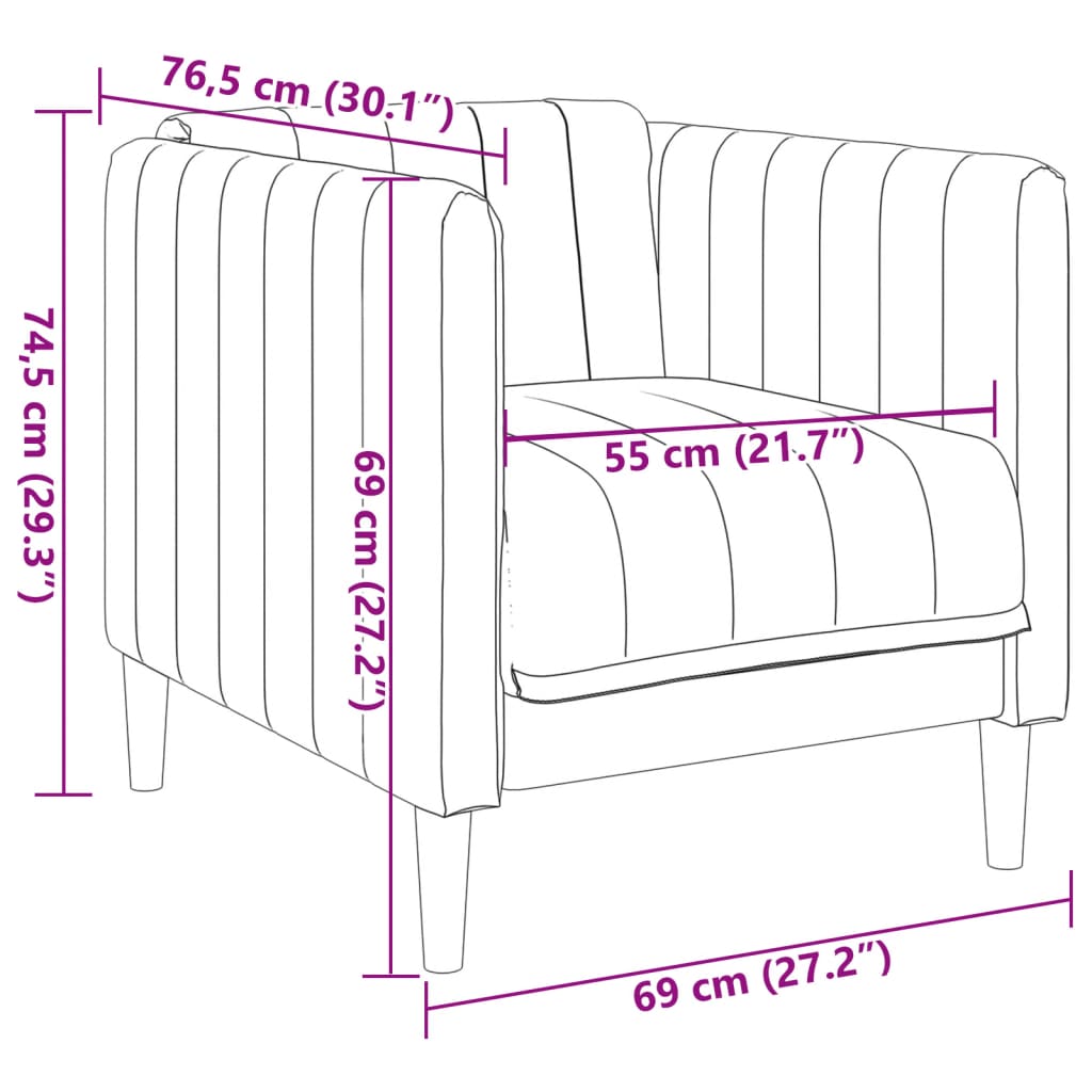 vidaXL Sofa kėdė, rudos spalvos, dirbtinė versta oda