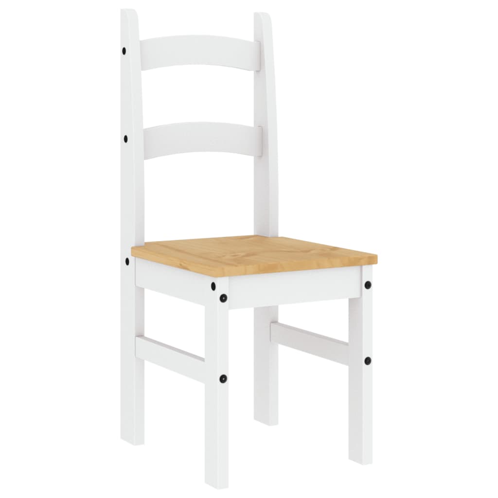 vidaXL Valgomojo kėdės, 2vnt., baltos, 40x46x99cm, pušies masyvas