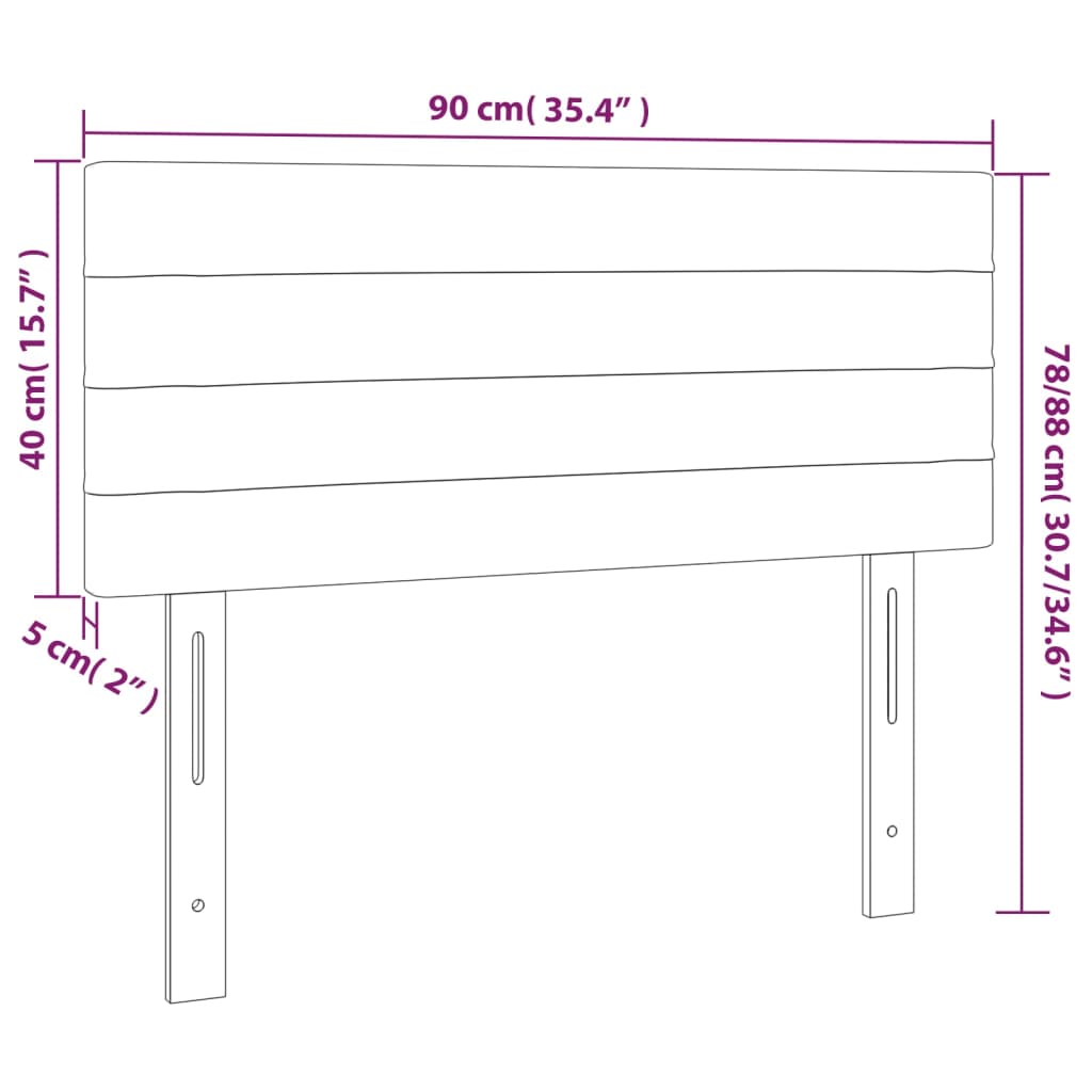 vidaXL Galvūgalis, juodos spalvos, 90x5x78/88cm, audinys