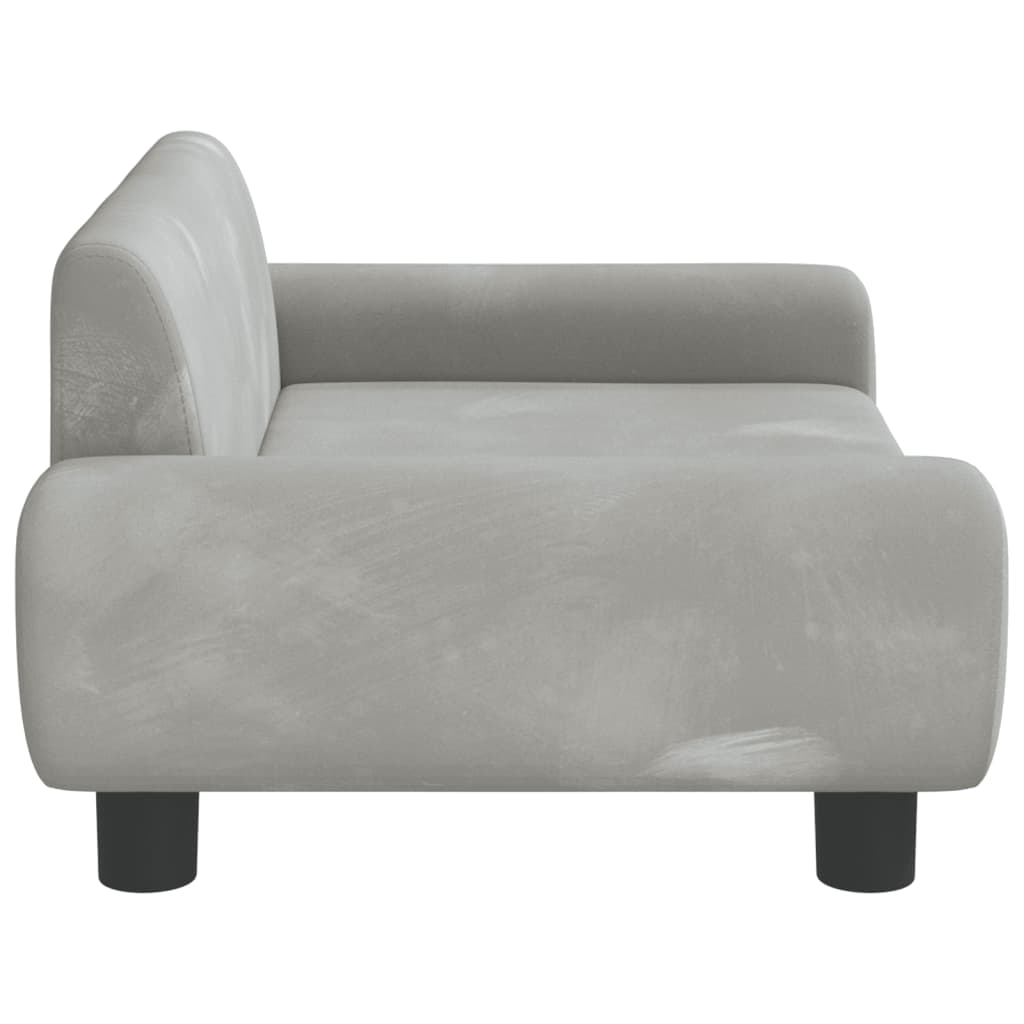 vidaXL Vaikiška sofa, šviesiai pilkos spalvos, 70x45x33cm, aksomas