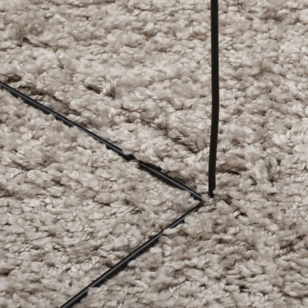vidaXL Shaggy kilimas PAMPLONA, smėlio, 120x170cm, aukšti šereliai