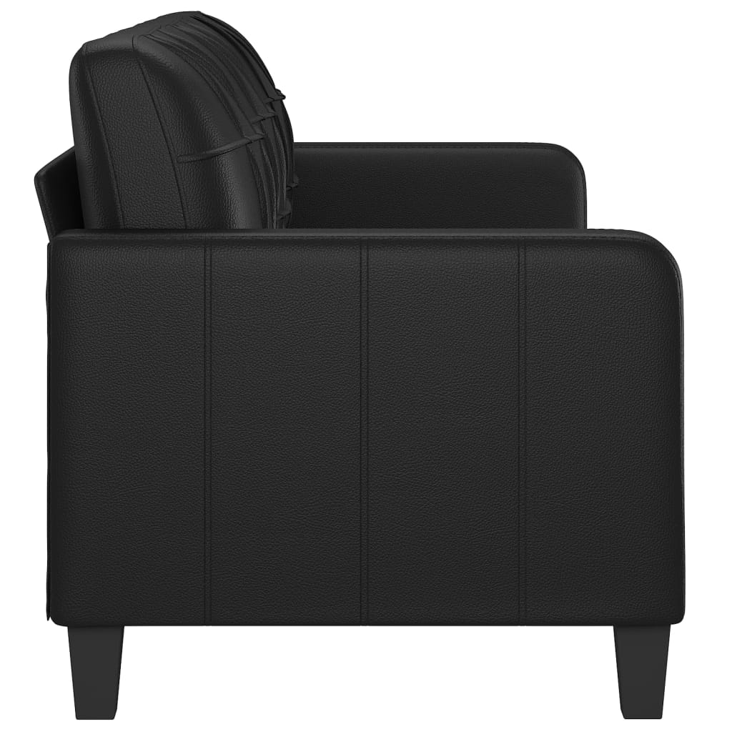vidaXL Trivietė sofa, juodos spalvos, 180cm, dirbtinė oda