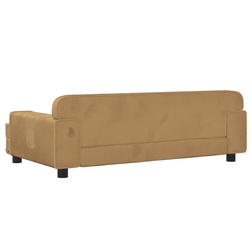 vidaXL Vaikiška sofa, rudos spalvos, 90x53x30cm, aksomas