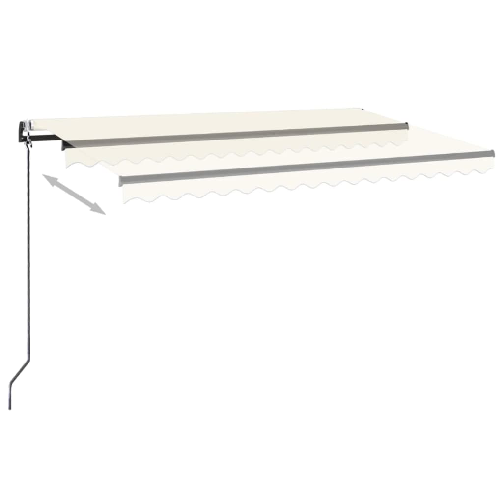 vidaXL Automatinė markizė su LED/vėjo jutikliu, kreminė, 500x300cm