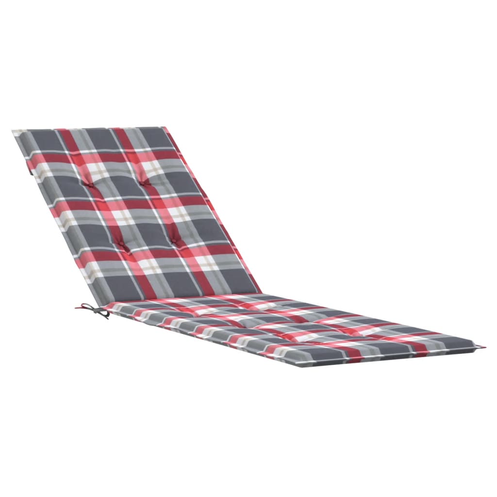vidaXL Terasos kėdės pagalvėlė, raudona, (75+105)x50x4cm, languota