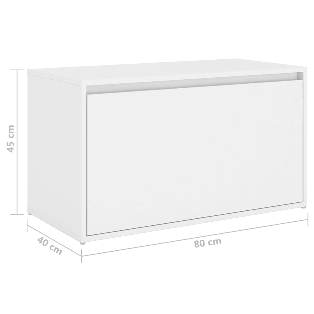 vidaXL Prieškambario suoliukas, baltas, 80x40x45cm, apdirbta mediena