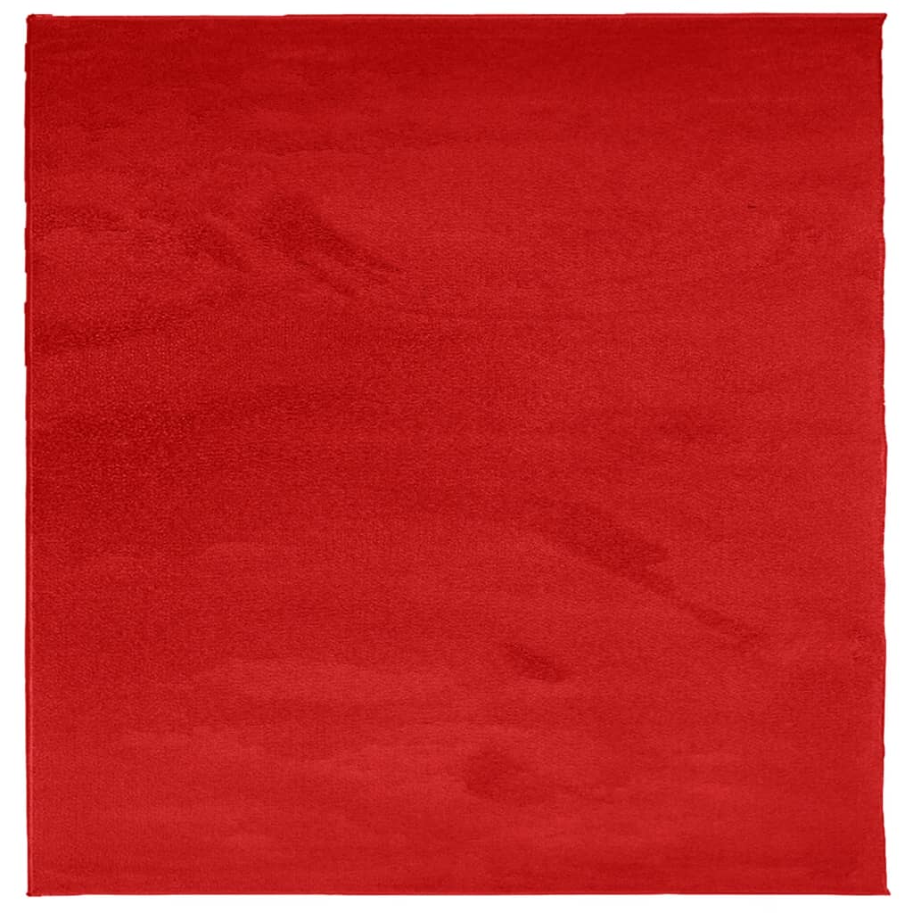 vidaXL Kilimas OVIEDO, raudonos spalvos, 120x120cm, trumpi šereliai