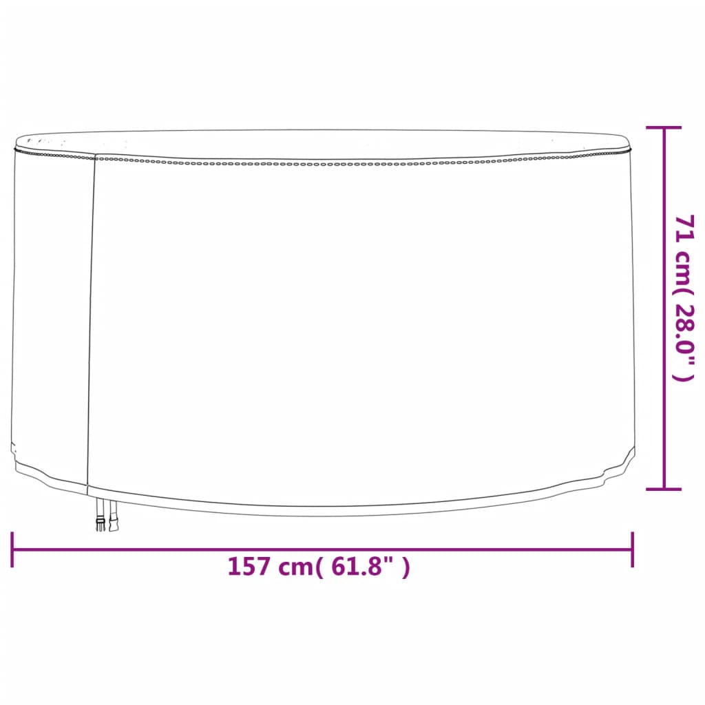 vidaXL Sodo baldų uždangalai, 2vnt., 157x71cm, 420D oksfordas