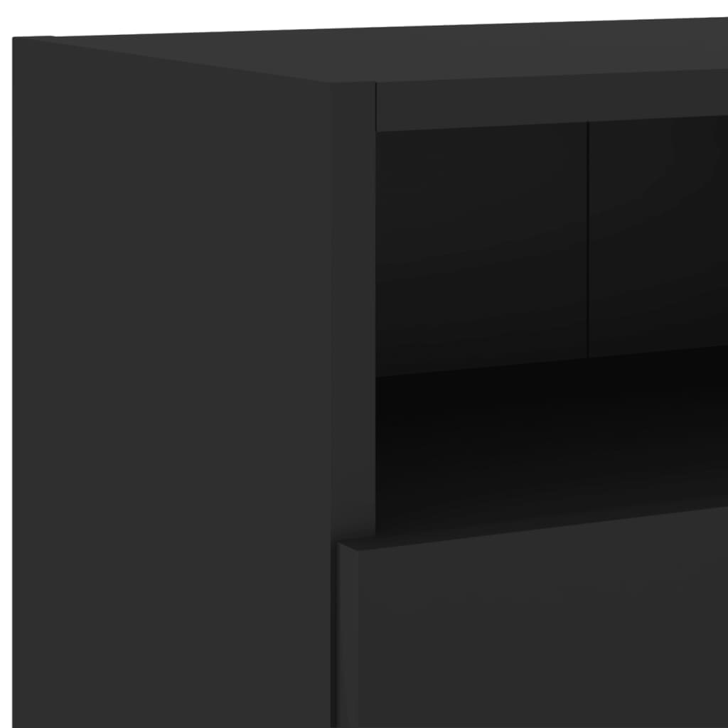 vidaXL Sieninės TV spintelės, 2vnt., juodos, 100x30x30cm, mediena