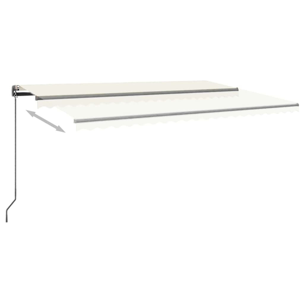 vidaXL Automatinė markizė su LED/vėjo jutikliu, kreminė, 500x300cm