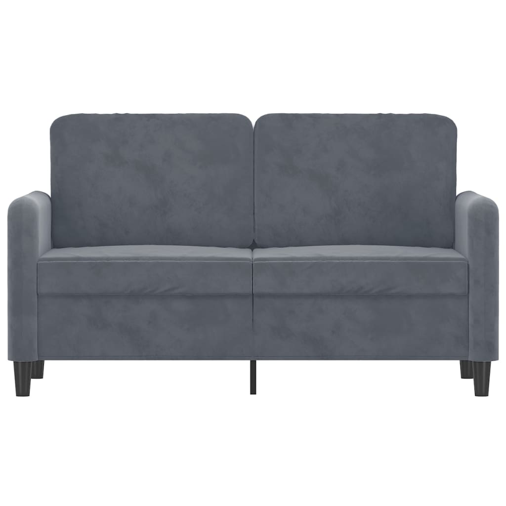 vidaXL Dvivietė sofa, tamsiai pilkos spalvos, 120cm, aksomas