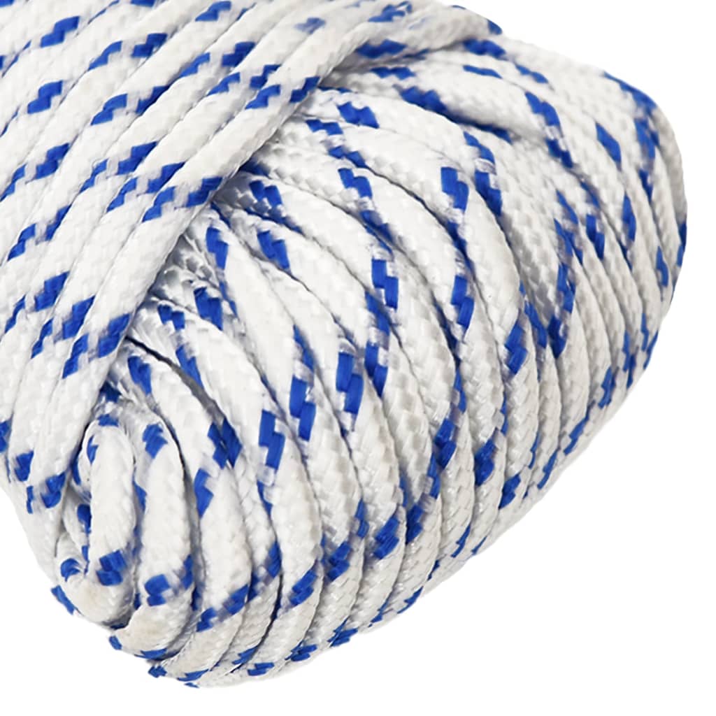 vidaXL Valties virvė, baltos spalvos, 5mm, 500m, polipropilenas