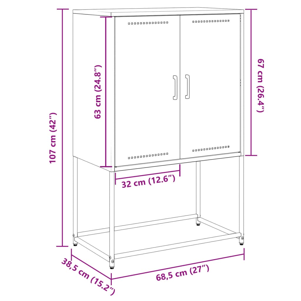 vidaXL Televizoriaus spintelė, antracito, 68x39x60,5cm, plienas