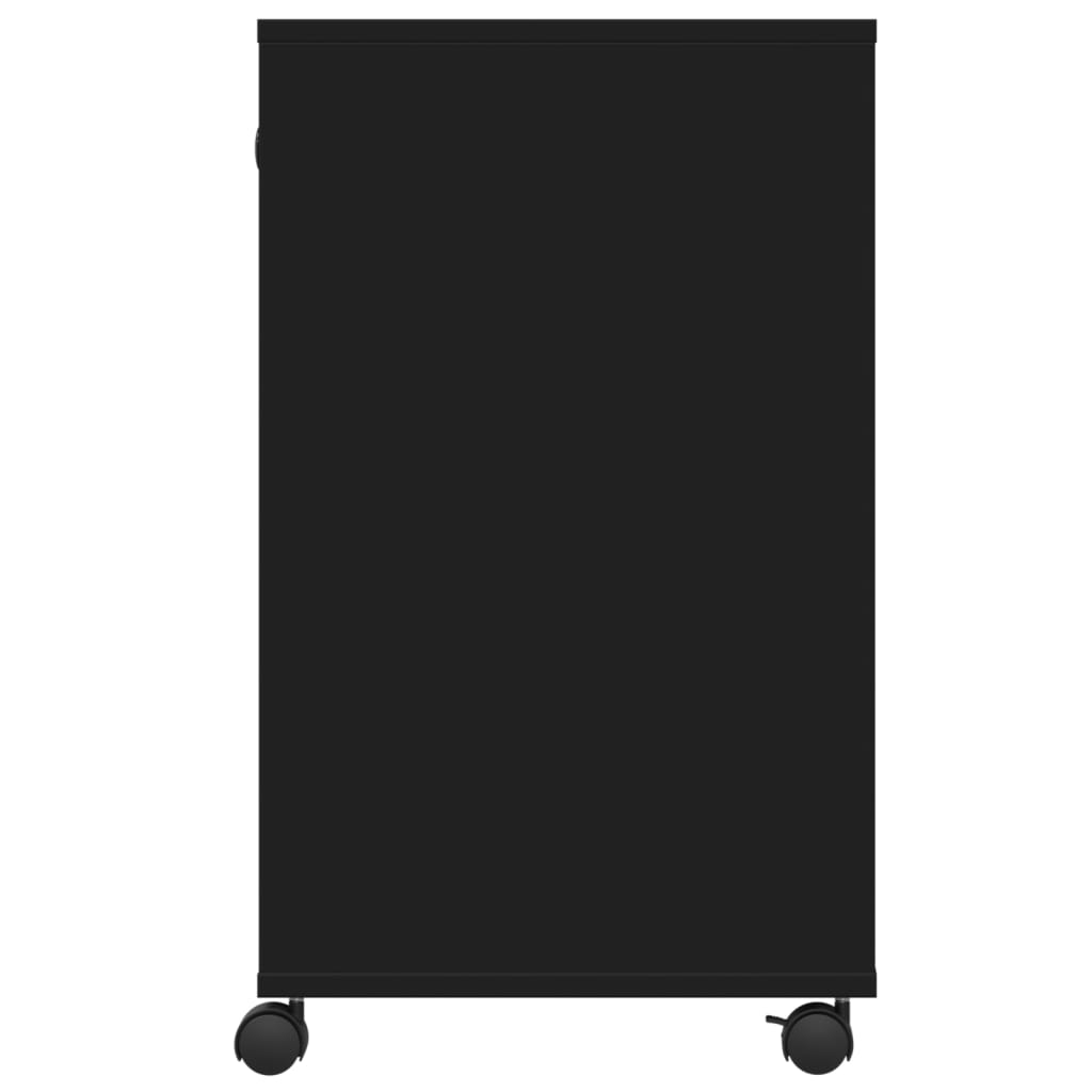 vidaXL Spausdintuvo stovas su ratukais, juodos spalvos, 60x40x68,5cm