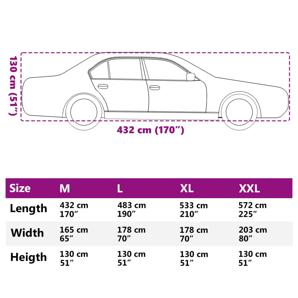 vidaXL Automobilio uždangalas sedanams, sidabrinis, M dydžio, pilnas