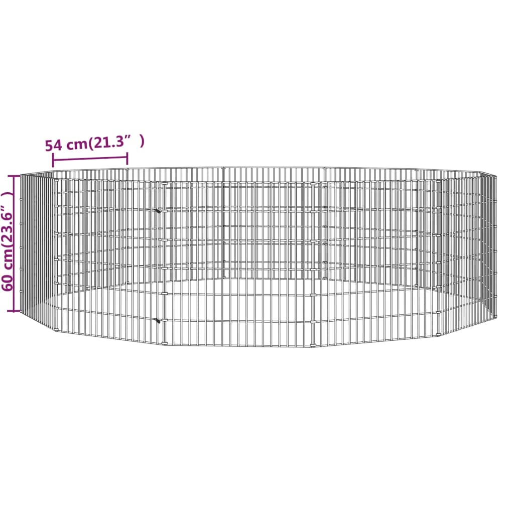 vidaXL Aptvaras gyvūnams, 12 segmentų, 54x60cm, galvanizuota geležis