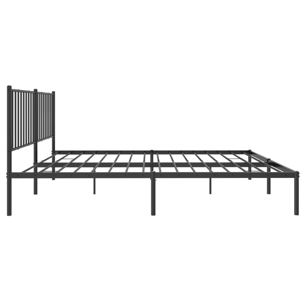 vidaXL Metalinis lovos rėmas su galvūgaliu, juodos spalvos, 150x200cm