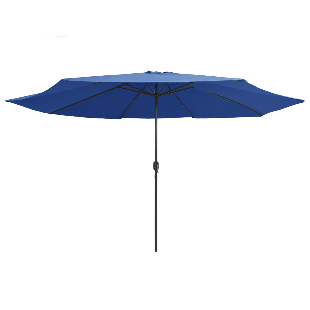 vidaXL Lauko skėtis su metaliniu stulpu, mėlynos spalvos, 390cm