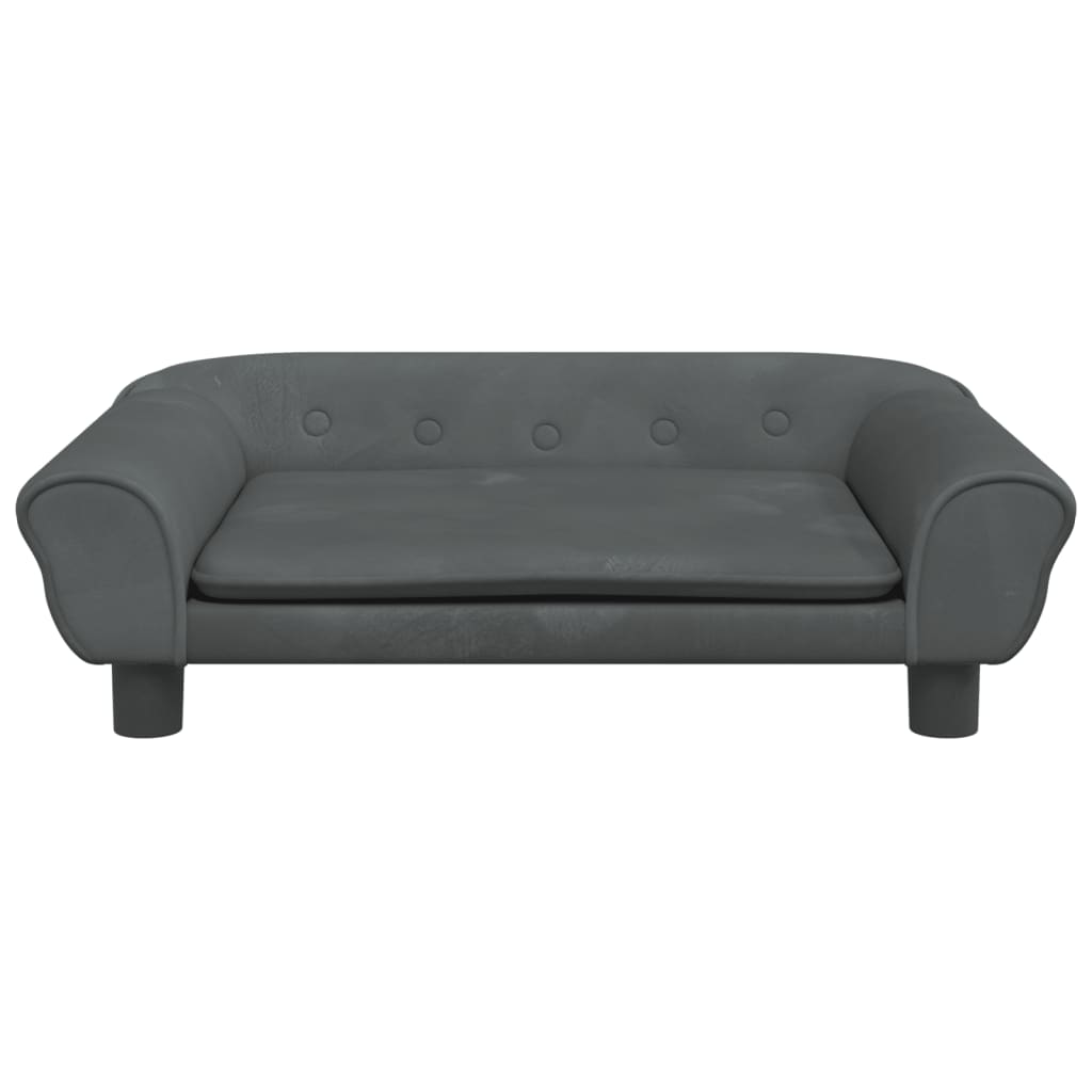 vidaXL Vaikiška sofa, tamsiai pilkos spalvos, 70x45x26cm, aksomas