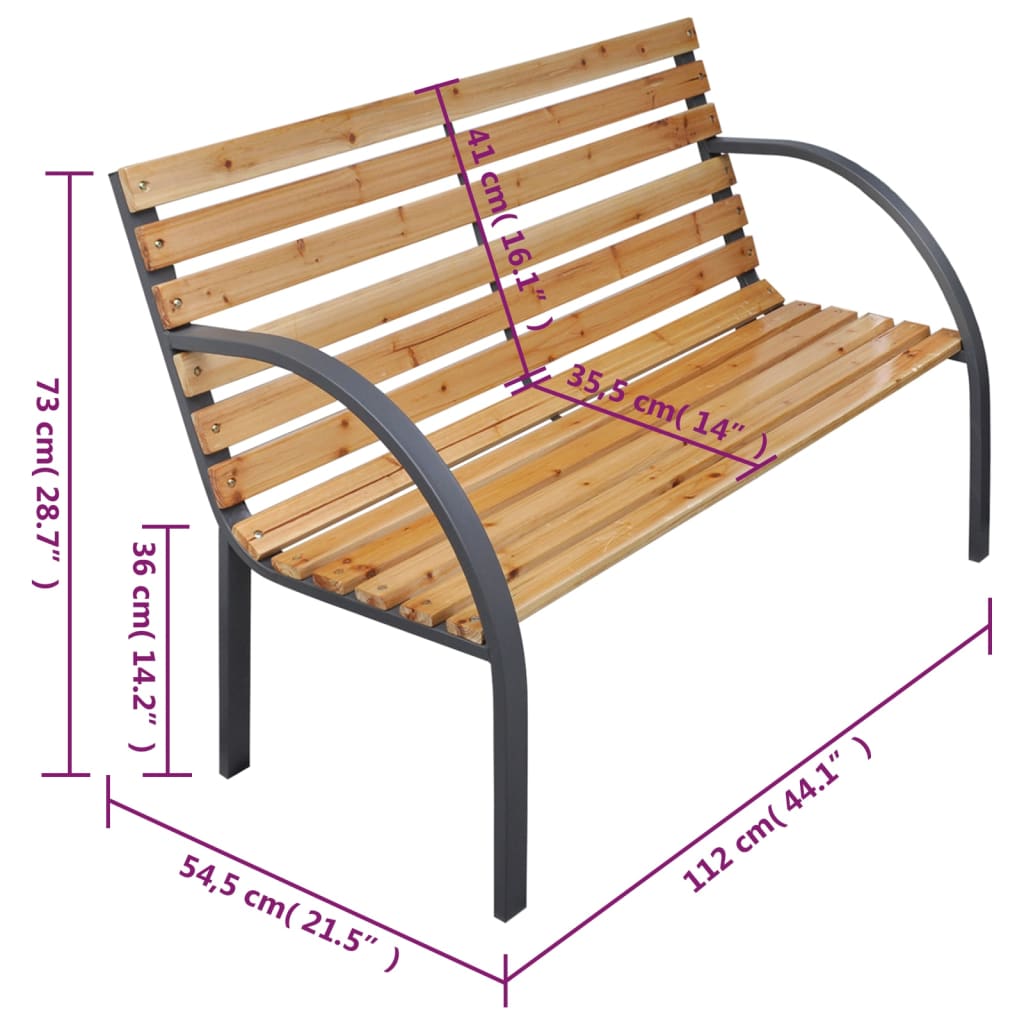 vidaXL Sodo souliukas, 112cm, eglės medienos masyvas