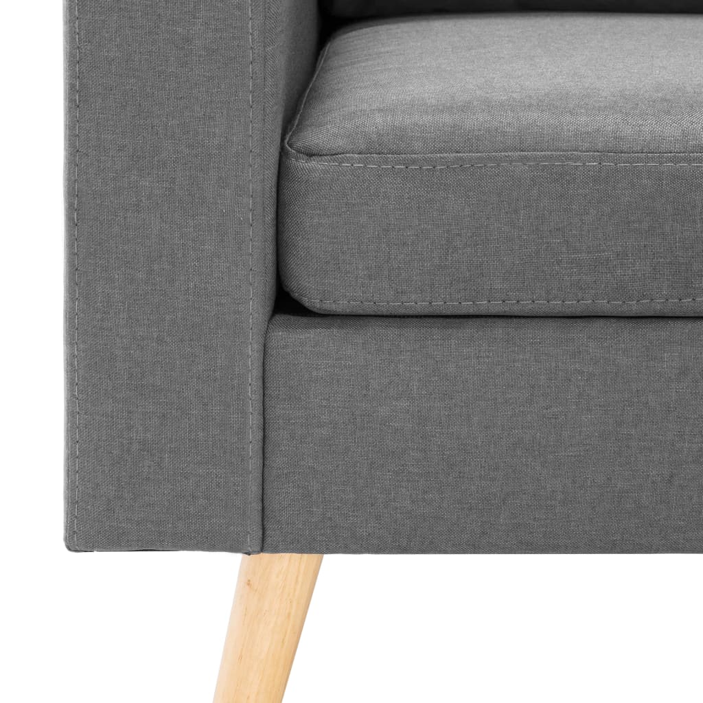 vidaXL Trivietė sofa, šviesiai pilkos spalvos, audinys