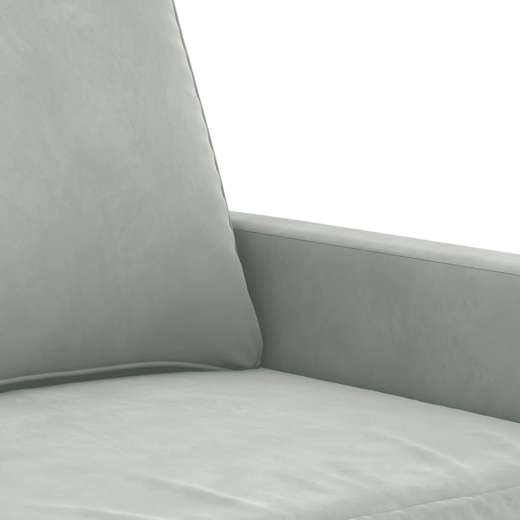 vidaXL Trivietė sofa, šviesiai pilkos spalvos, 180cm, aksomas