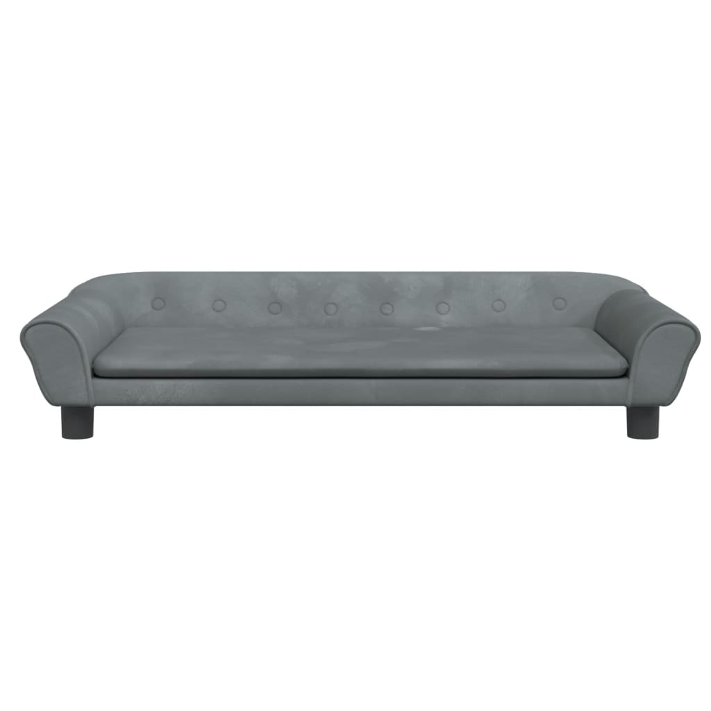 vidaXL Vaikiška sofa, tamsiai pilkos spalvos, 100x50x26cm, aksomas