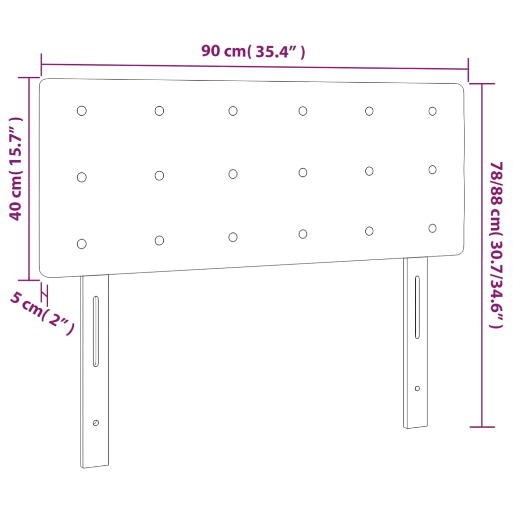 vidaXL Galvūgalis su LED, rudos spalvos, 90x5x78/88cm, dirbtinė oda