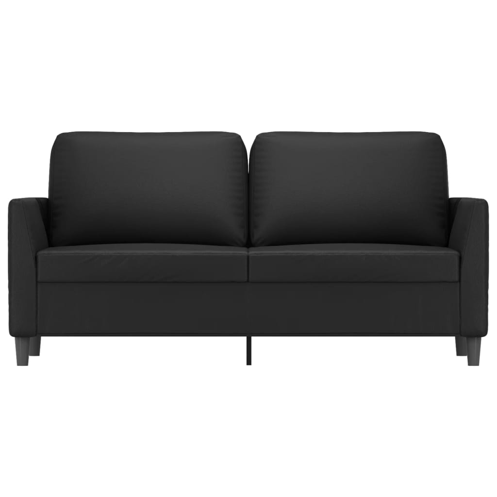 vidaXL Dvivietė sofa, juodos spalvos, 140cm, dirbtinė oda