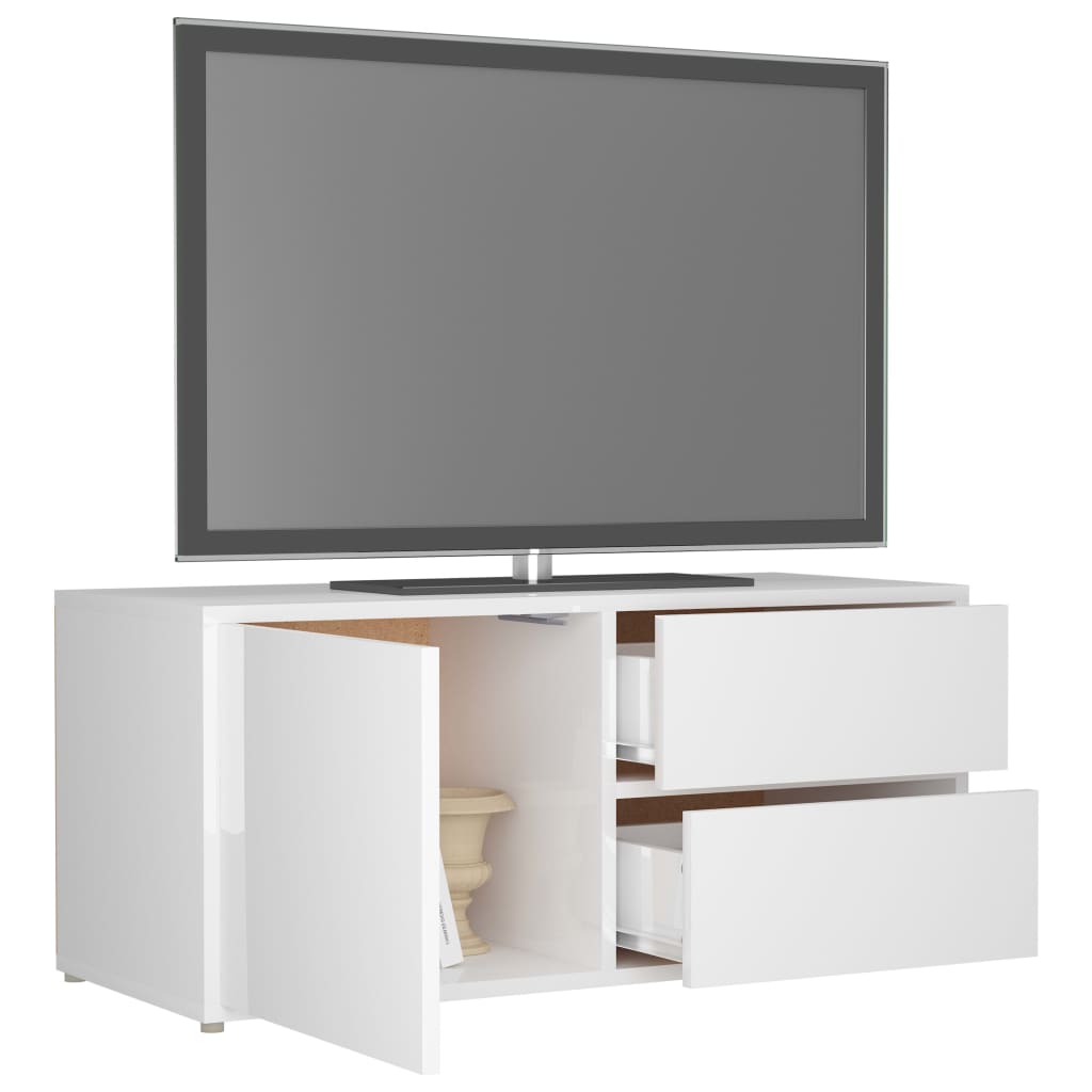 vidaXL Televizoriaus spintelė, balta, 80x34x36cm, apdirbta mediena