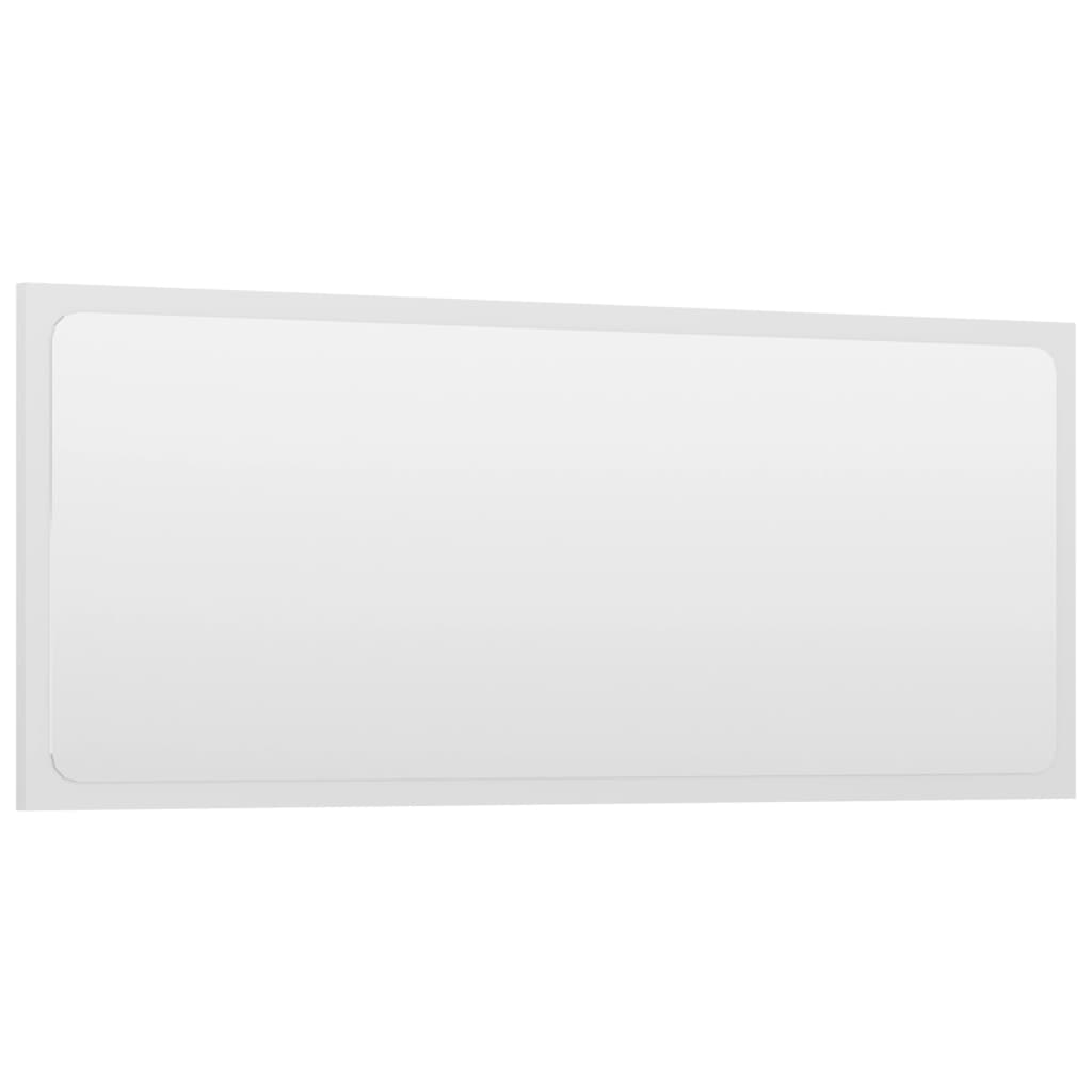 vidaXL Vonios kambario veidrodis, baltas, 90x1,5x37cm, mediena