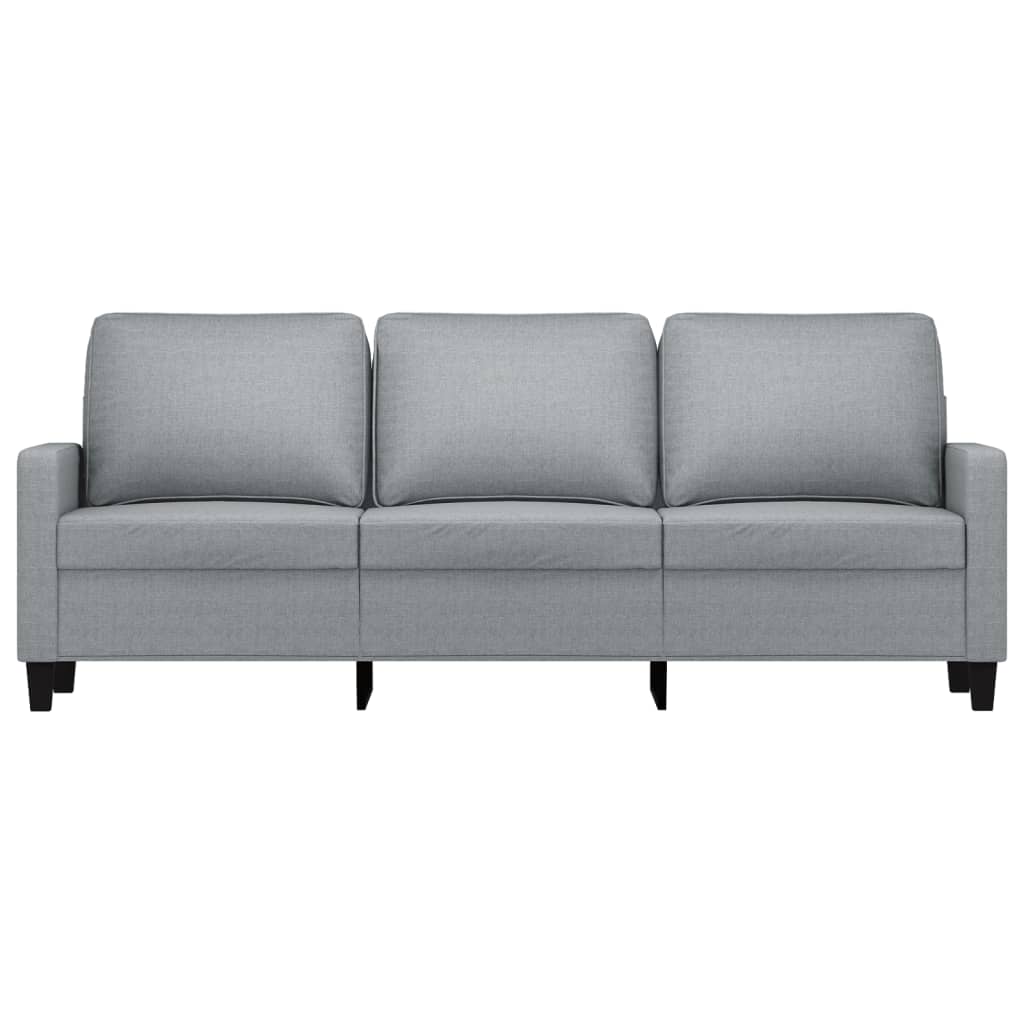 vidaXL Trivietė sofa, šviesiai pilkos spalvos, 180cm, audinys