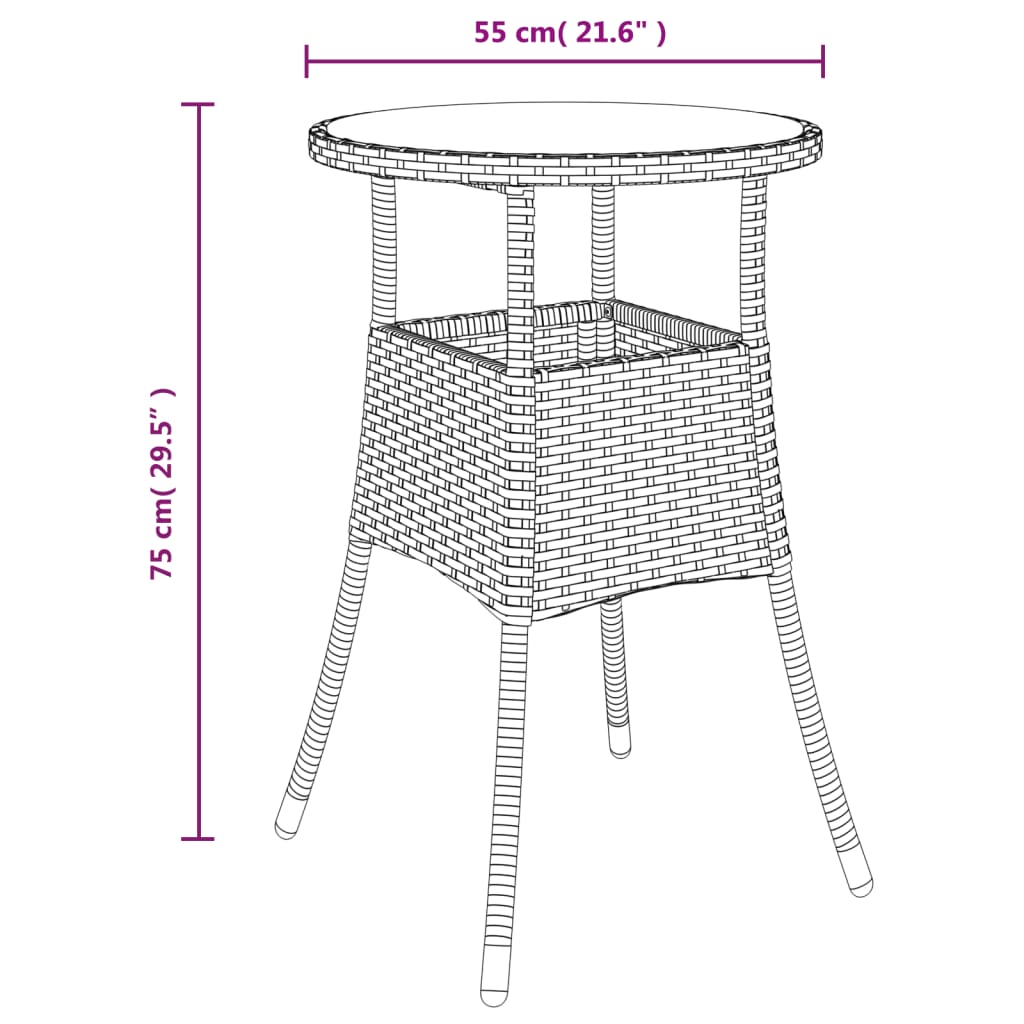 vidaXL Sodo bistro komplektas su pagalvėmis, 5 dalių, juodas, ratanas