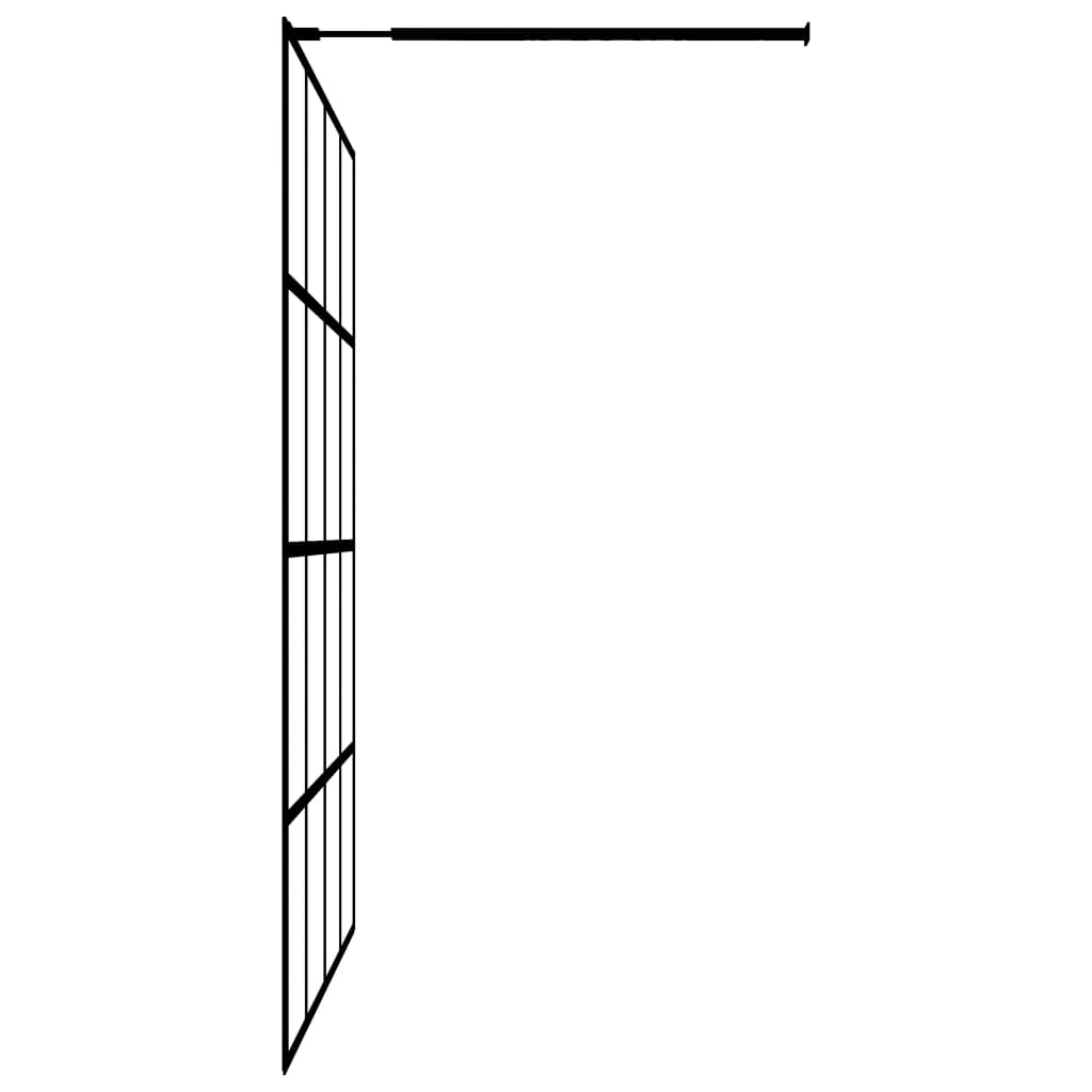 vidaXL Dušo sienelė su lentyna, juoda, 118x190cm, stiklas/aliuminis