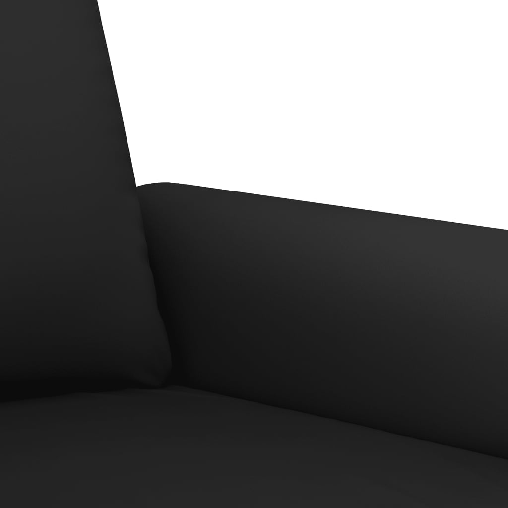 vidaXL Sofos komplektas su pagalvėlėmis, 3 dalių, juodas, aksomas