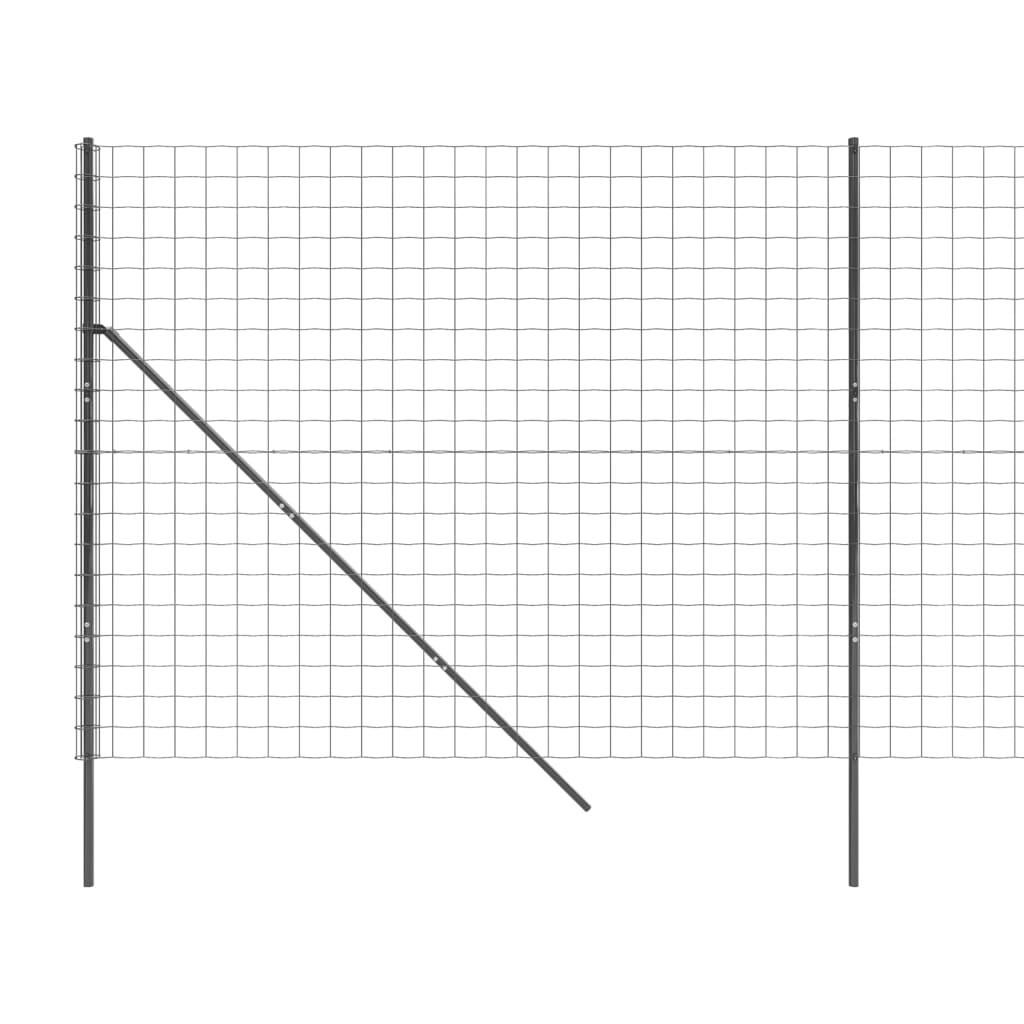 vidaXL Vielinė tinklinė tvora, antracito, 1,8x25m, plienas