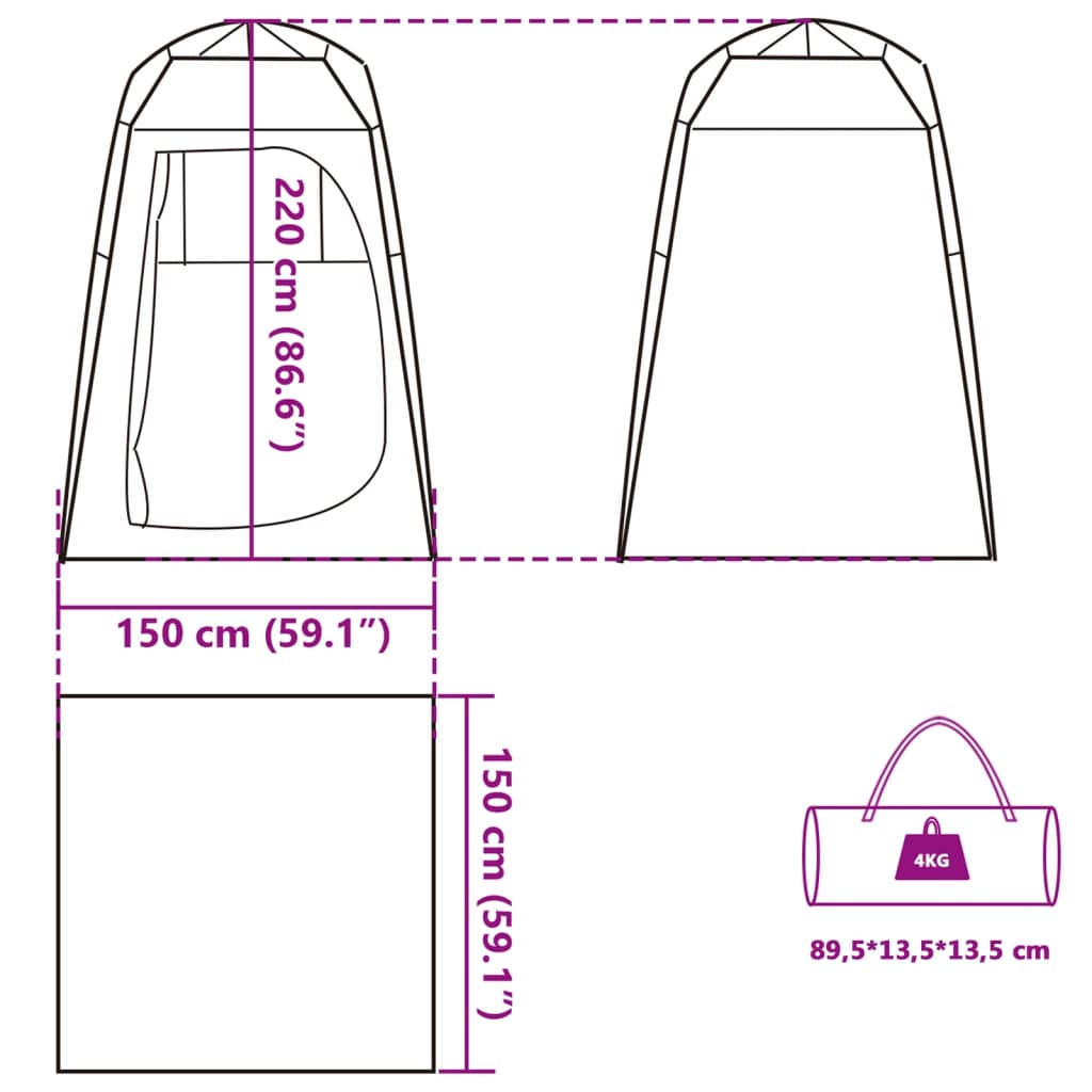 vidaXL Privatumo suteikianti palapinė, pilka, greito atleidimo