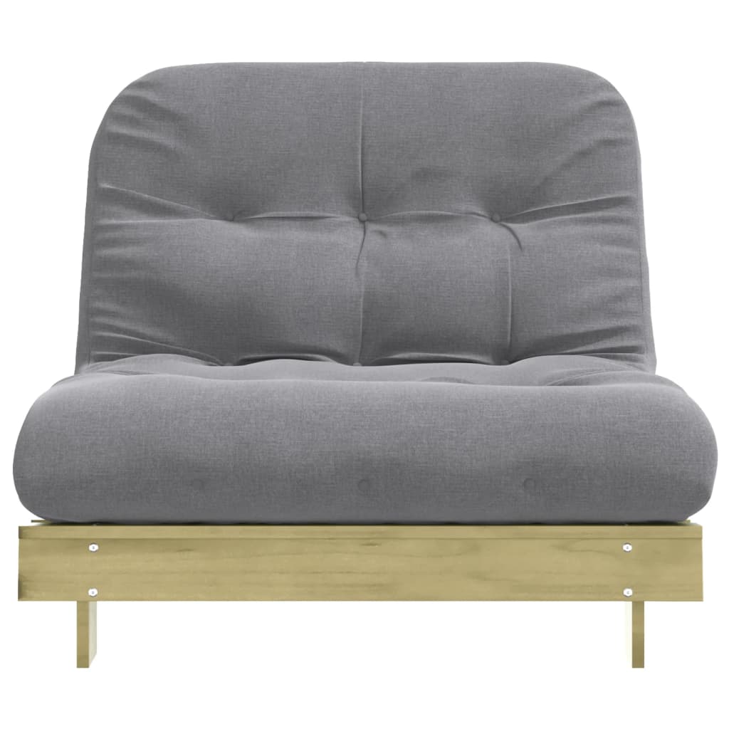 vidaXL Futono sofa-lova su čiužiniu, 100x206x11cm, impregnuota pušis