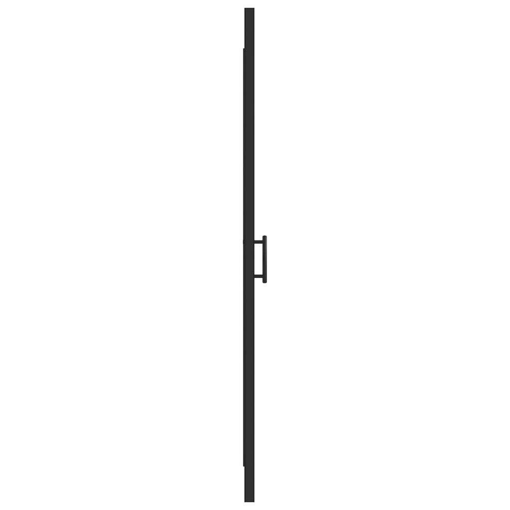 vidaXL Dušo durys, juodos, 81x195cm, grūdintas stiklas, pusiau matinės