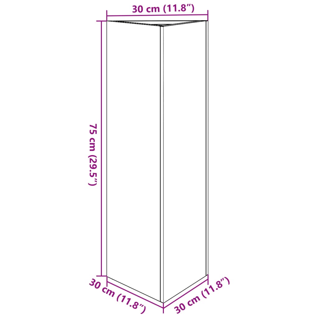 vidaXL Sodo lovelis, baltos spalvos, 30x26x75cm, plienas, trikampis