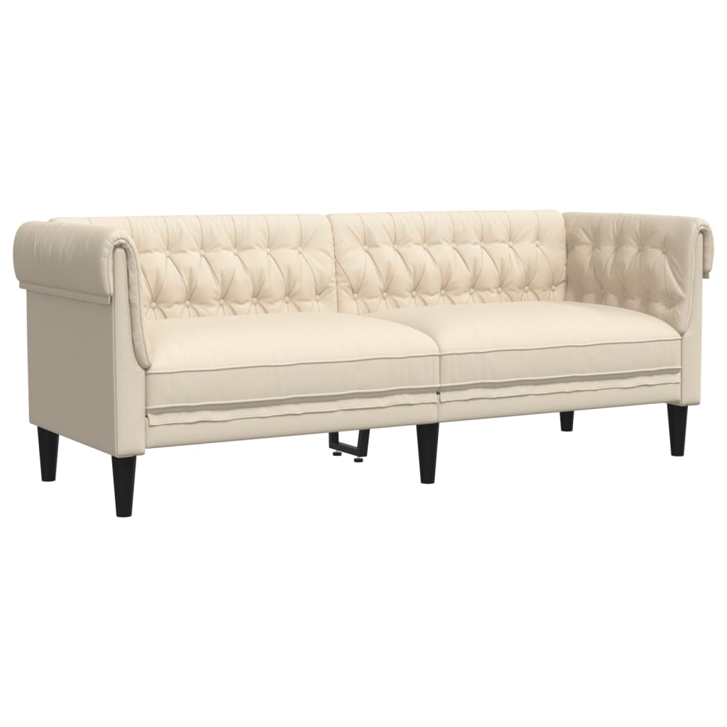 vidaXL Trivietė chesterfield sofa, linas