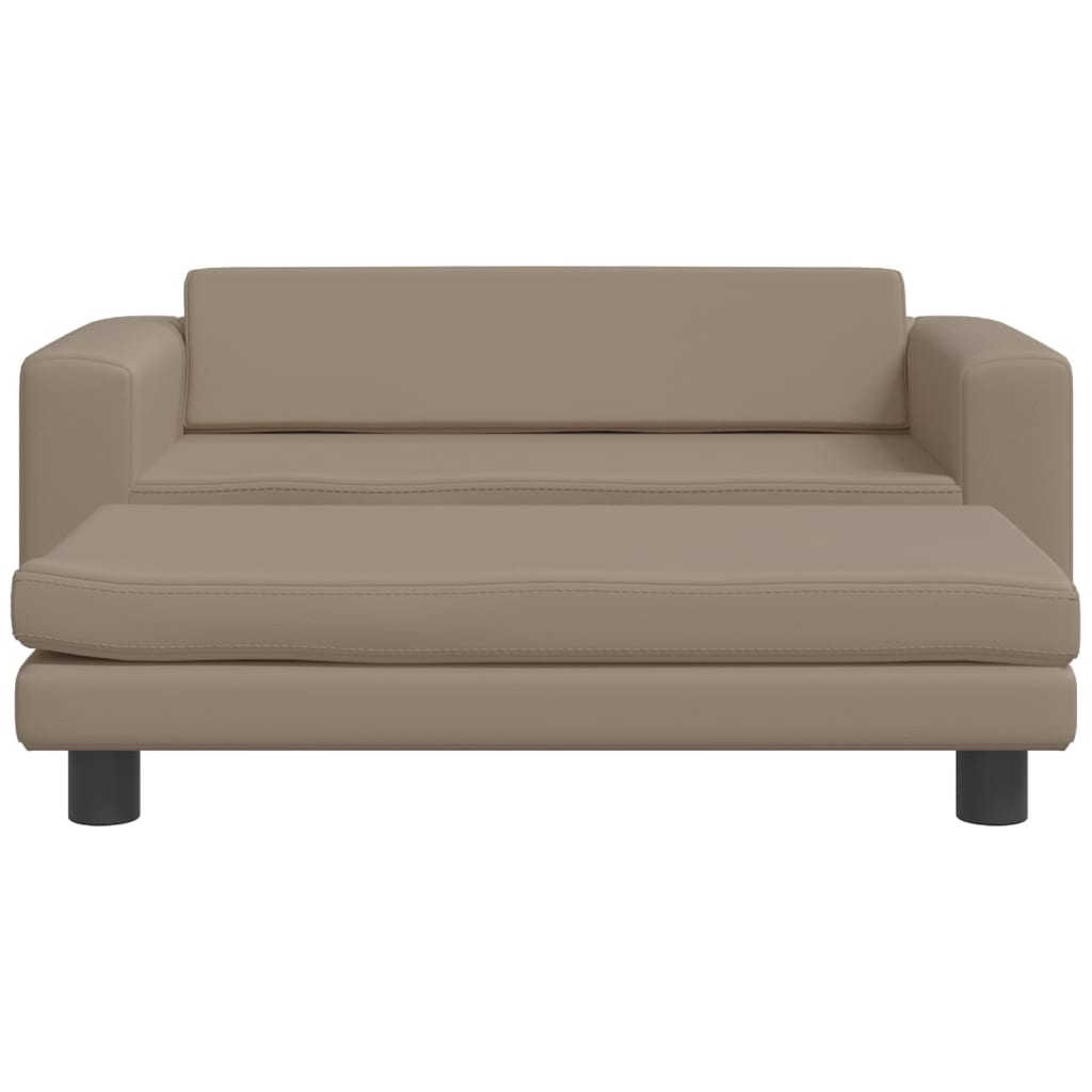 vidaXL Vaikiška sofa su pakoja, kapučino, 100x50x30cm, dirbtinė oda