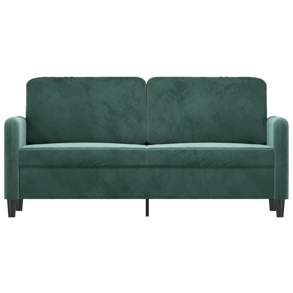 vidaXL Dvivietė sofa, tamsiai žalios spalvos, 140cm, aksomas