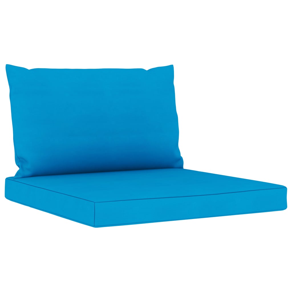 vidaXL Trivietė sodo sofa su šviesiai mėlynos spalvos pagalvėlėmis