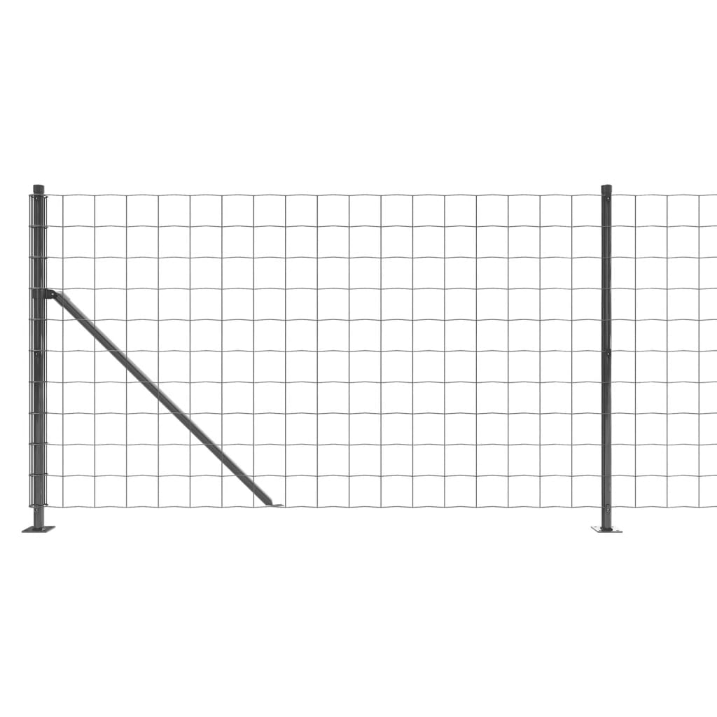 vidaXL Vielinė tinklinė tvora su flanšais, antracito spalvos, 1x25 m