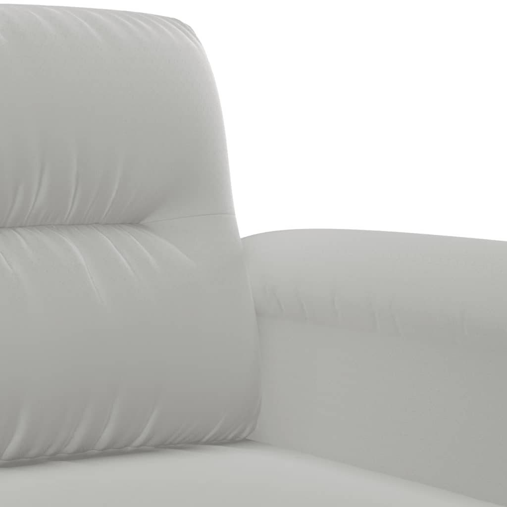 vidaXL Trivietė sofa, šviesiai pilka, 180cm, mikropluošto audinys