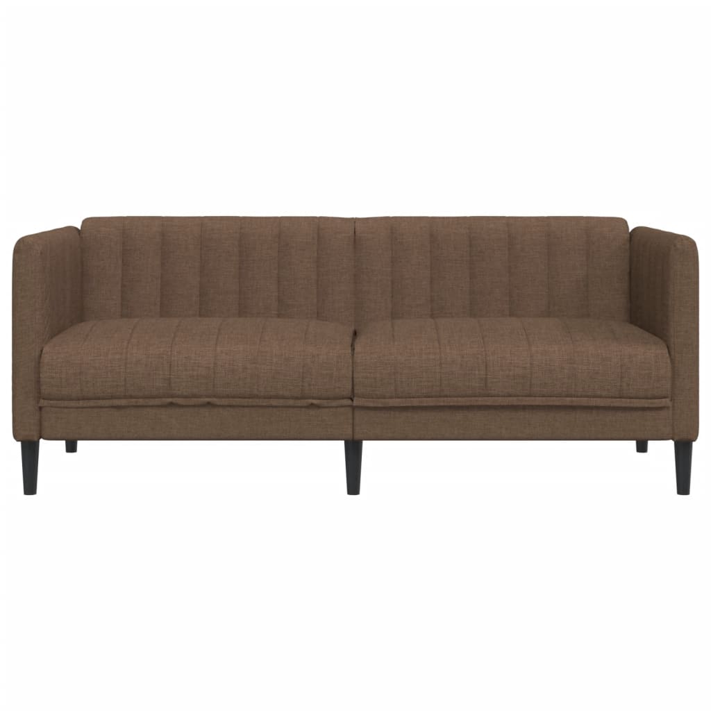 vidaXL Dvivietė sofa, rudos spalvos, dirbtinė versta oda